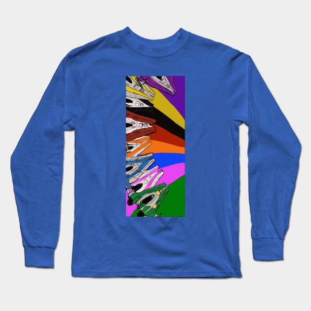 Rainbow A-wings (vertical) Long Sleeve T-Shirt by mattmall